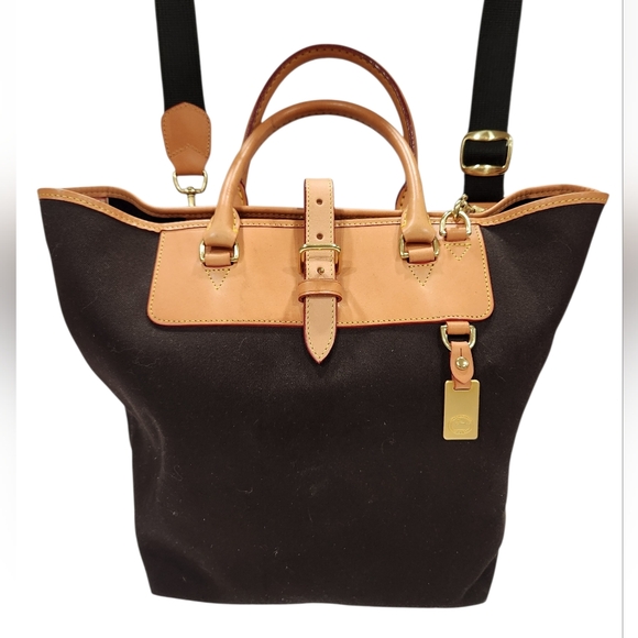 Dooney & Bourke Cabriolet Editor's Large Tote Dark Brown EUC!